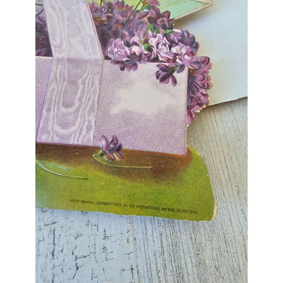 Antique 1905 Valentine's Day card international art publ flower lily Valentine c - Picture 7 of 8